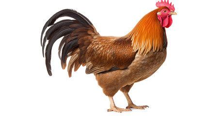 A rooster isolated on transparent background, PNG image with background removed, Created with Generative Ai technology. - obrazy, fototapety, plakaty