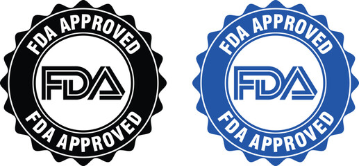 Obraz premium FDA Approved (Food and Drug Administration) icon, symbol, label, badge, logo, seal