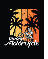 Vintage Motorcycle t Shirt Design Vector, T Shirt, Vector Illustration