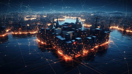 Obraz premium logistics network, using perspective and composition to highlight the efficiency and complexity of the global delivery system.