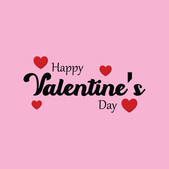 Happy Valentine's day text. Vector illustration lettering Happy Valentines Day banner. Typography text happy valentine`s day background