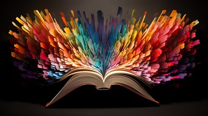 a book with colorful wings