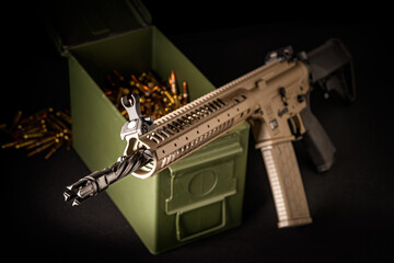 Automatic Rifle with a case of bullets