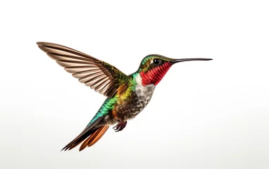 Foto op Aluminium a colorful hummingbird flying © Adelina
