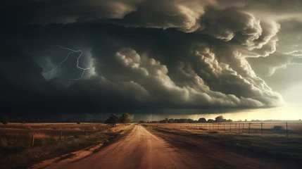 Tuinposter The incoming violent storm was powerful and enormous storm.can cause severe damage cause tsunamis in the affected area.Severe storms cause material human loss.It has deadly power destruction abilities © peerapong