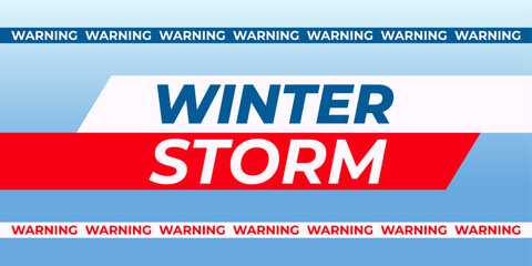 Winter storm warning. Weather alert. News headline. Tape with warning text. Vector illustration. - obrazy, fototapety, plakaty