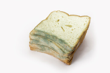 Slices of Fungal bread isolated on white background with clipping path. food concept.