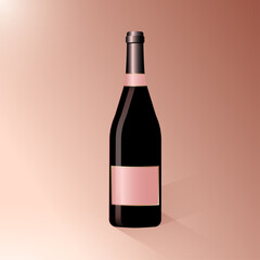 Champagne bottle, realistic design. Vector illustration.