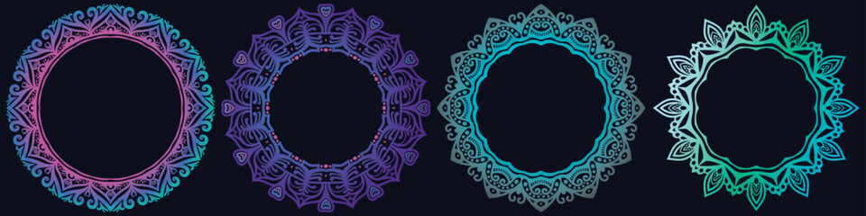 coloring art frame design. art border design.