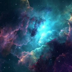 Fototapeta na wymiar Visually Striking Colourful Nebula