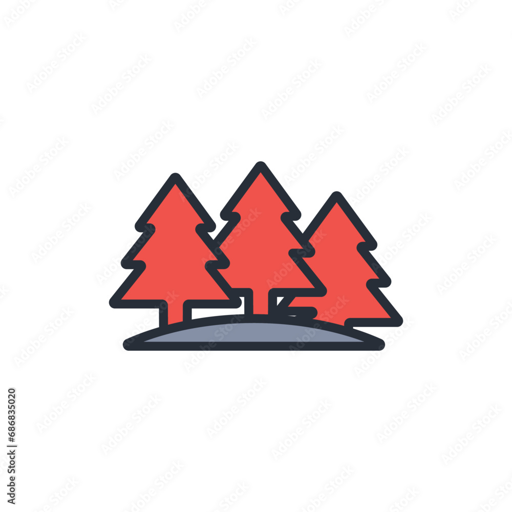 Poster forest icon. vector.editable stroke.linear style sign for use web design,logo.symbol illustration.