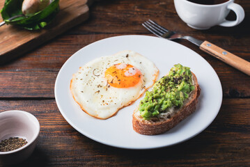 Avocado toast with fried egg