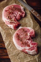 Pork loin steaks with ground spices