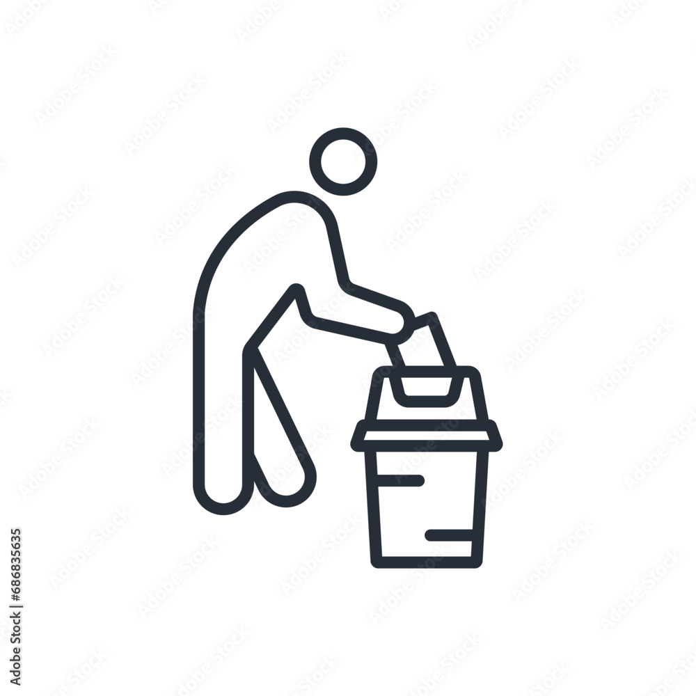 Poster waste sorting icon. vector.editable stroke.linear style sign for use web design,logo.symbol illustra