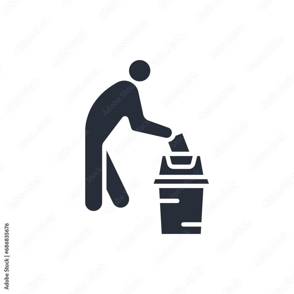 Poster waste sorting icon. vector.editable stroke.linear style sign for use web design,logo.symbol illustra