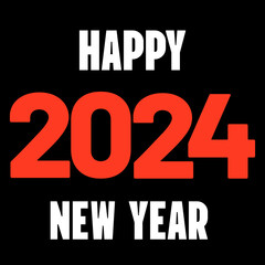 Happy New Year 2024. Banner, Background, Poster. Vector Illustration