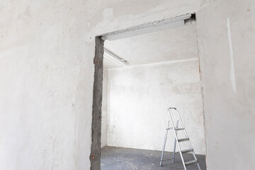 Ladder in a flat during refurbishment