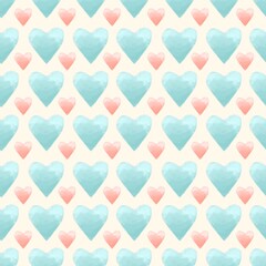 Seamless pattern with hearts of delicate pastel colors for the holiday. A pattern for a Valentine's day and birthday gift.