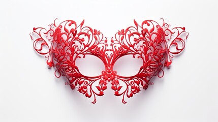 Red Masquerade Fantasy: Venetian Masks & Festival Celebration - Valentine's Day Carnival Elegance