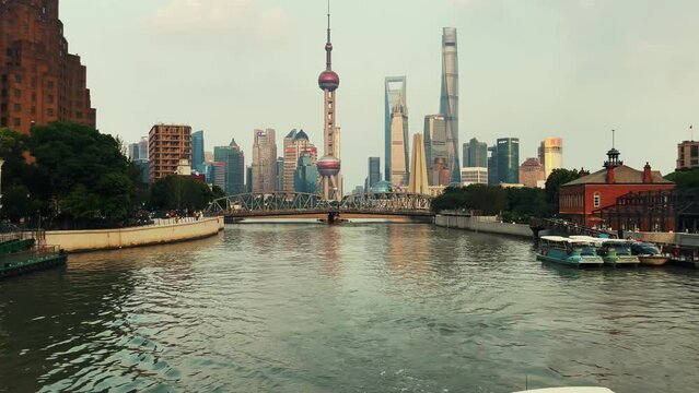 Urban city view with modern buildings in Shanghai, China, Asia.