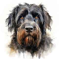 watercolor Black Russian Terrier clipart