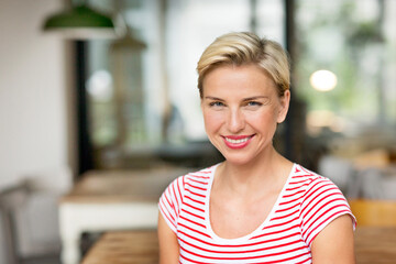 Portrait of smiling blond woman