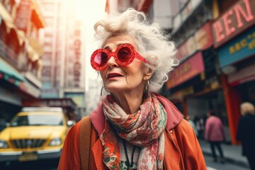 Senior Woman Exploring a New City