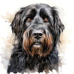 Naklejka na ściany i meble watercolor Black Russian Terrier clipart
