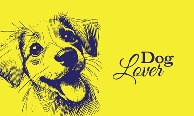 Detailed line illustration logo for dog related business