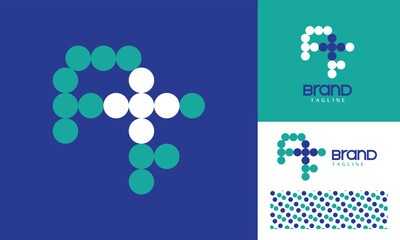 Health care logo using letter A and F suitable for hospital, clinic with pattern for branding design