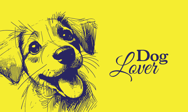 Detailed line illustration logo for dog related business
