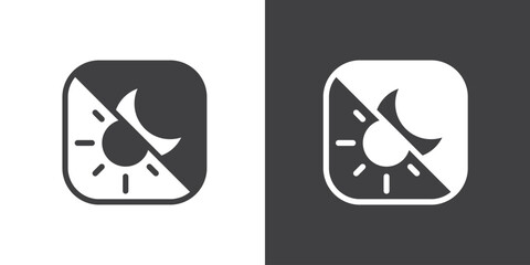 Switch icon of dark and light mode, vector illustration. Day and night mode, Switch icon  to select dark mode or night brightness in the settings of a smart mobile device. - obrazy, fototapety, plakaty