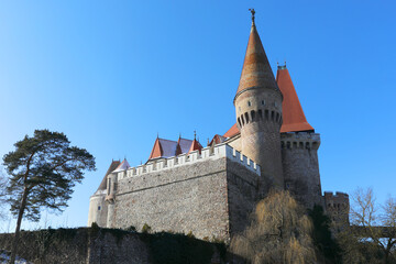 Corvin Castle, Hunedoara, Transylvania, Romania. Hunyad Castle was laid out in 1446. Castelul Huniazilor in Romania, Europe	