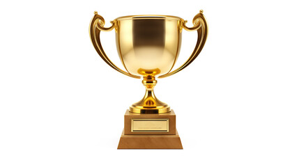 Golden trophy-cup isolated on transparent background, PNG image with background removed, Created with Generative Ai technology.