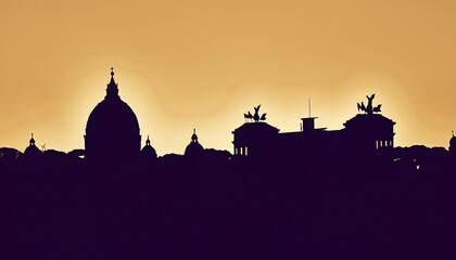 Fototapeta premium silhouette of saint cathedral city