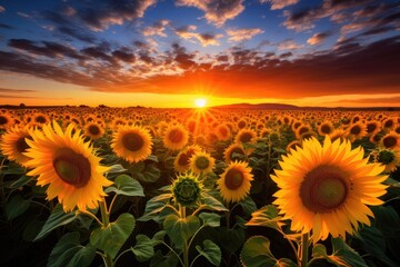 Sunflower Field at Sunrise
