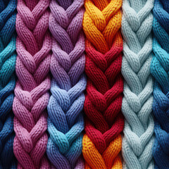 Seamless rainbow knitted wool texture background