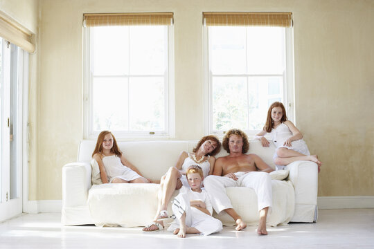 Portrait of Family In Living Room
