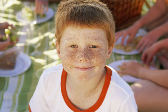 Portrait of Boy at Picnic