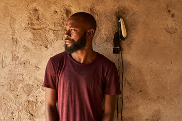Mozambique, Maputo, portrait of bearded young man
