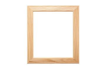 Fototapeta premium Wooden oak landscape brown picture frame with an empty blank canvas for use as a border, png file cut out and isolated on a transparent background, computer Generative AI stock illustration 