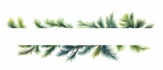Obraz premium Christmas fir branches on a white background copyspace