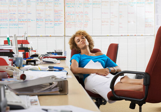 Woman Asleep On The Job