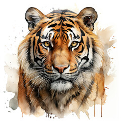 watercolor Tiger clipart, Generative Ai