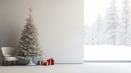  a christmas tree in front of a window with a christmas tree on the window sill and a christmas tree in front of a window with a christmas tree in front of windows.