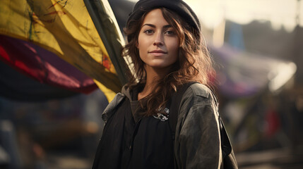 Environmental Activist: A portrait of an activist engaged in a protest or community cleanup, symbolizing their commitment to environmental causes and sustainability