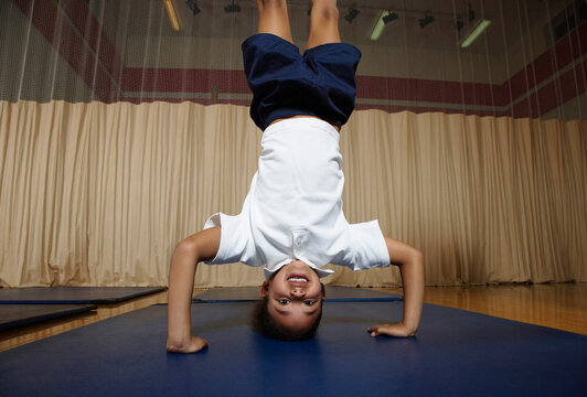 Girl Doing a Headstand