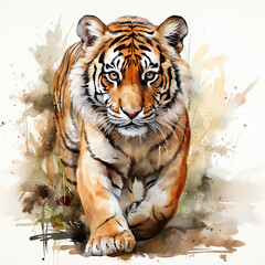 watercolor Tiger clipart, Generative Ai