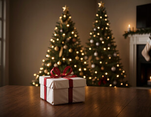 Lovely Christmas background with gifts and decorations