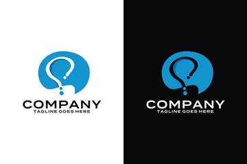Blue creative idea communication logo